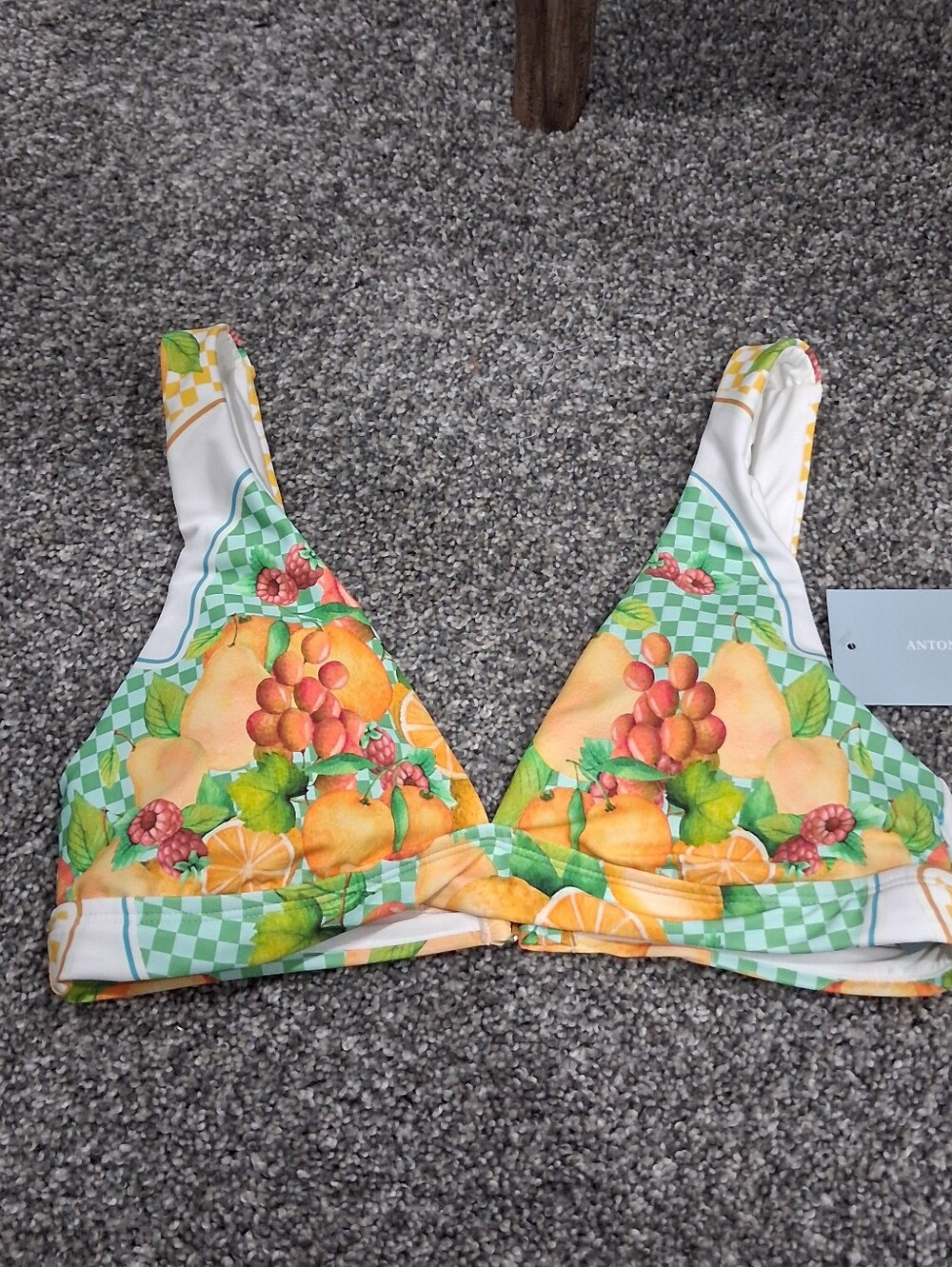Antonio Melani Lemons Tall Halter Wireless swimsuit Top Size Small NWT